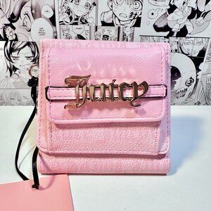 Juicy Couture Short Sweet Mini Envelope Flap Wallet Light Pink Trifold NWT